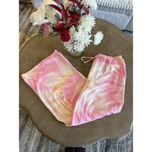 Beach Break Pink Tie Dye Wide Leg Pants Medium New